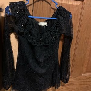 Boutique Lacey Black Top
